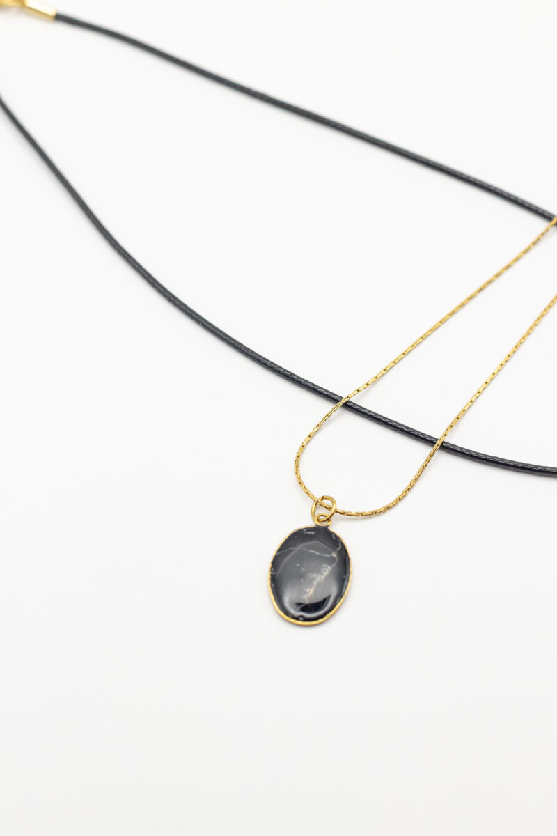 Colliers Faux Marbre Noir – Image 2