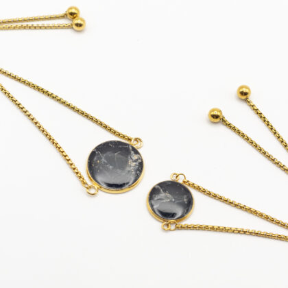 Bracelets Faux Marbre Noir