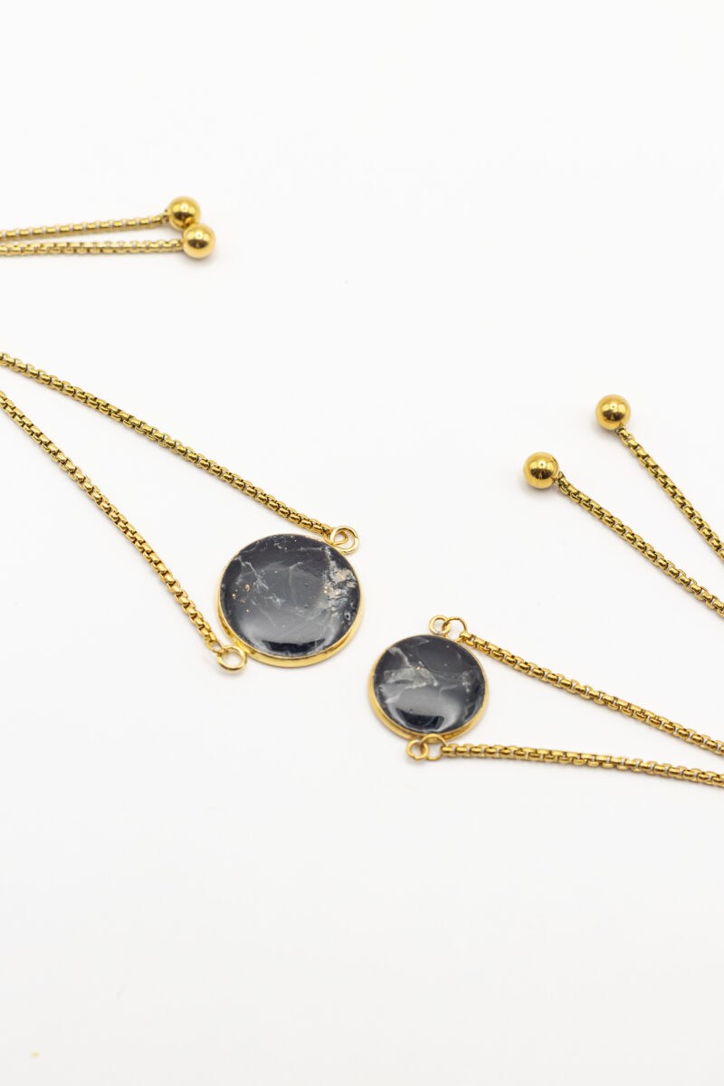Bracelets Faux Marbre Noir