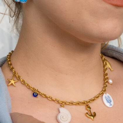 Collier charms océan personnalisable