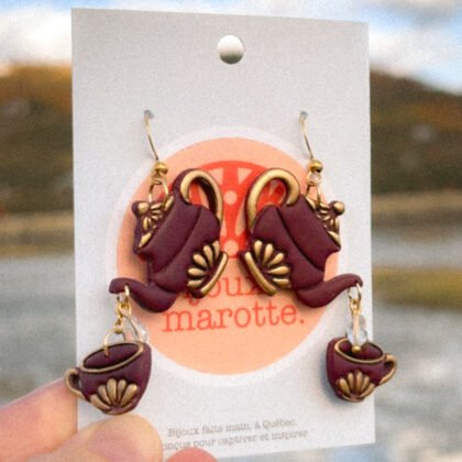 Boucles d'oreilles Théière et tasse